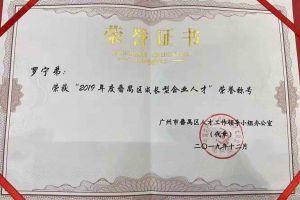 星空（中国）集团罗宁弟董事长荣获“2019年度番禺区成长型企业人才”
